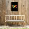 Wereldkaart - Verf - Kleurrijk - Graffiti - Wereld Tuinposter op houten frame 2 cm dik klein -sfeer4