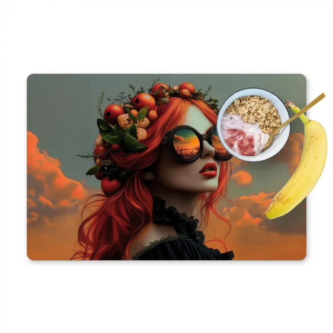 Tischset - 6 Stück - Frau - Krone - Tomate - Bascilicum - Sonnenbrille