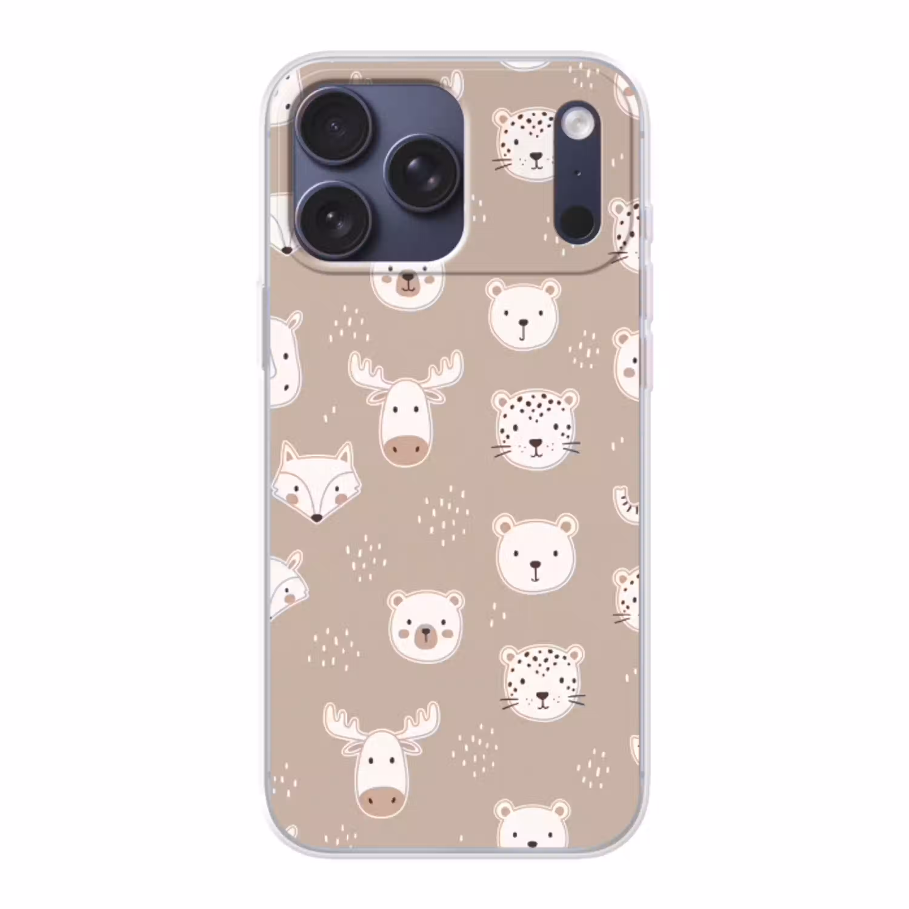Dieren - Patroon - Illustratie - Modern - Beige Telefoonhoesje iPhone 17 Pro Max klein -3d