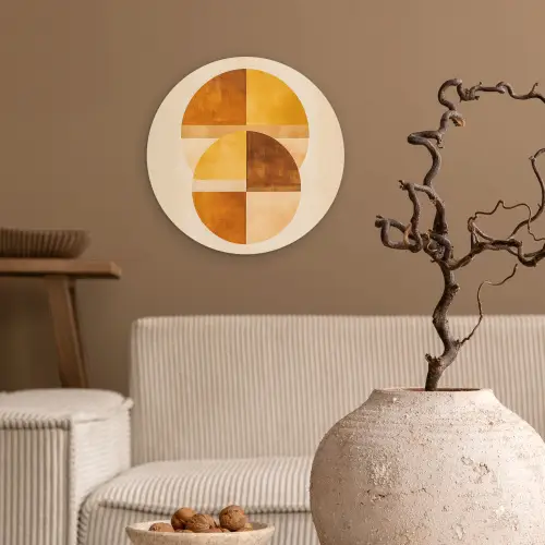Cirkels - Geel - Minimalistisch Wandcirkel plexiglas klein -sfeer1