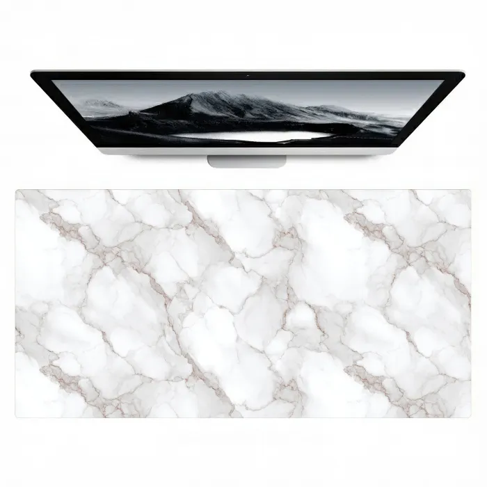 Wit - Marmer - Bruin Muismat XXL klein 681 -zzz3d