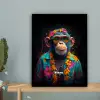 Chimpansee met Hawaii blouse canvas 2cm klein -sfeer4