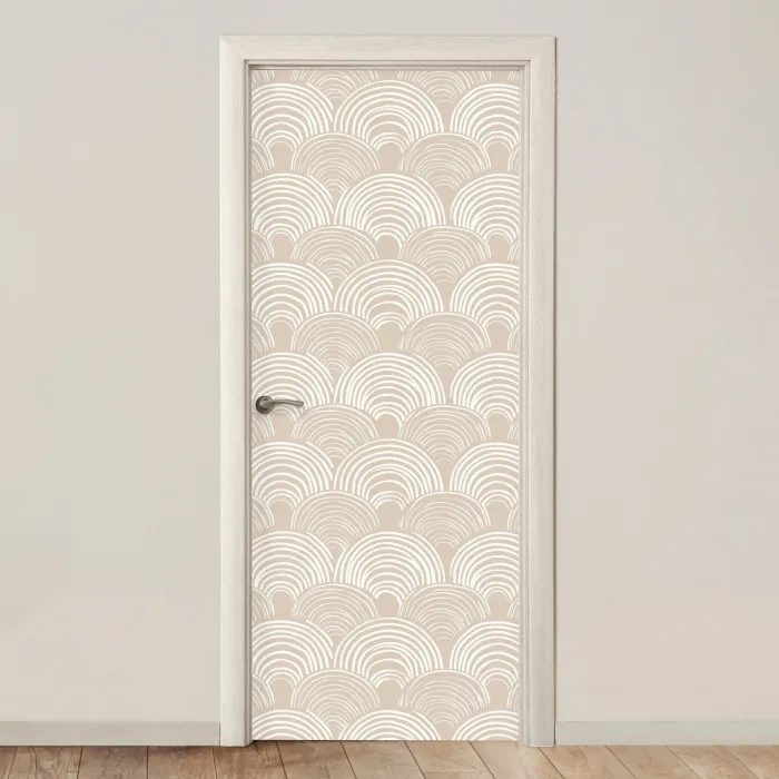 Golven - Structuur - Beige deurposter klein 289 -3d_beige