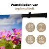 Bloemen - Wei - Paars - Gras - Wit - Wolken - Blauw Wandkleed katoen klein -sfeer2