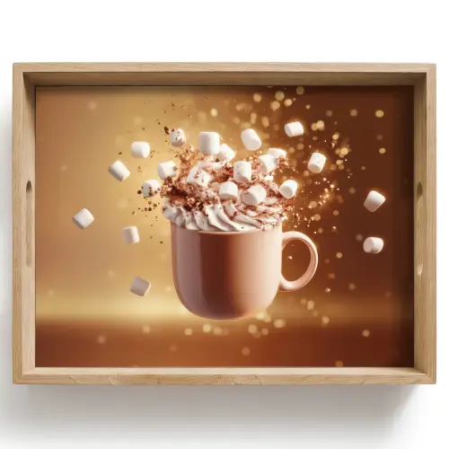Chocomelk - Drinken - Warm - Bruin Dienblad Rechthoek middel -z3d_shopping