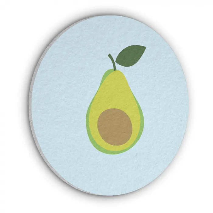 Avocado - Illustratie - Groene - Vrucht Akoestische PET Vilt - Rond klein -3d