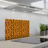 Oranje - Roze - Panterprint keuken achterwand spatscherm klein 900 -3d_schuin