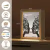 Bomen - Gezicht - Bladeren - Moderne kunst Light Box met kabel (Tafellamp) klein -USP_websiteoverzichtNL