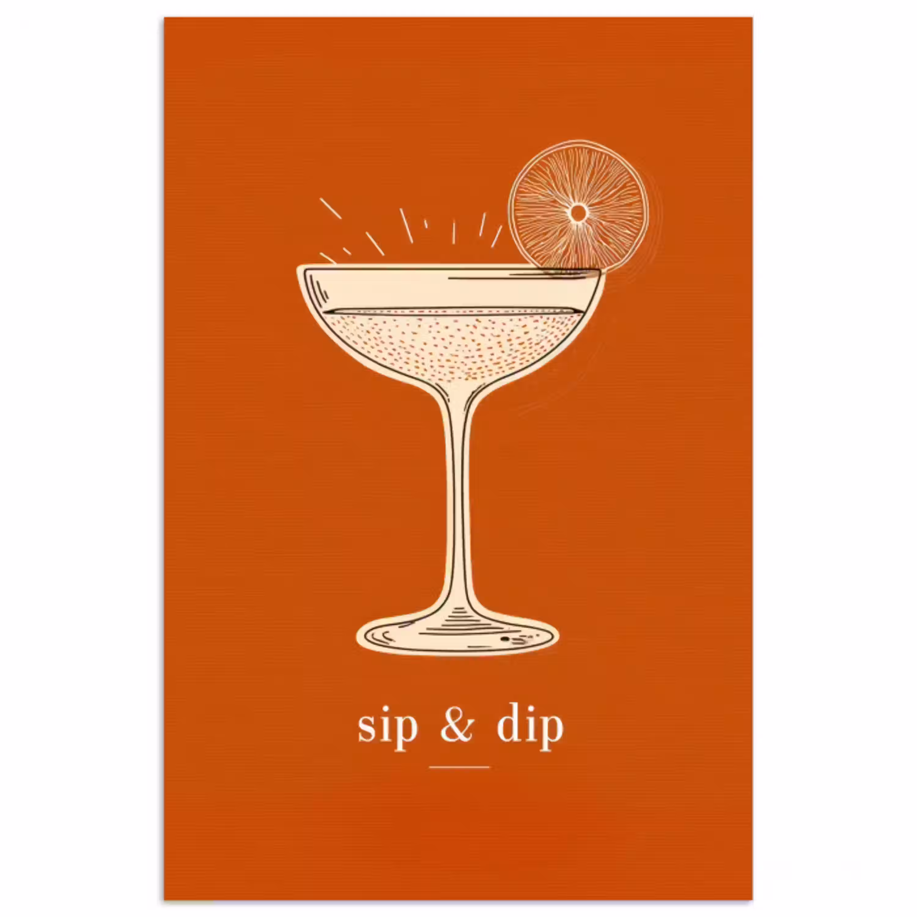 Cocktail - Oranje - Zomer - Quote poster papier klein -3d