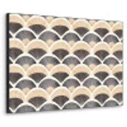 Waaier - Patroon - Zwart - Beige Textielframe zwart klein 947 -3d