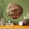 Chocolade - Macarons - Eten - Snoep Wandcirkel Organisch Plexiglas middel -sfeer2