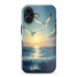 Meeuwen - Zee - Wolken -Blauw Toughcase MagSafe Apple iPhone 17 klein -3d