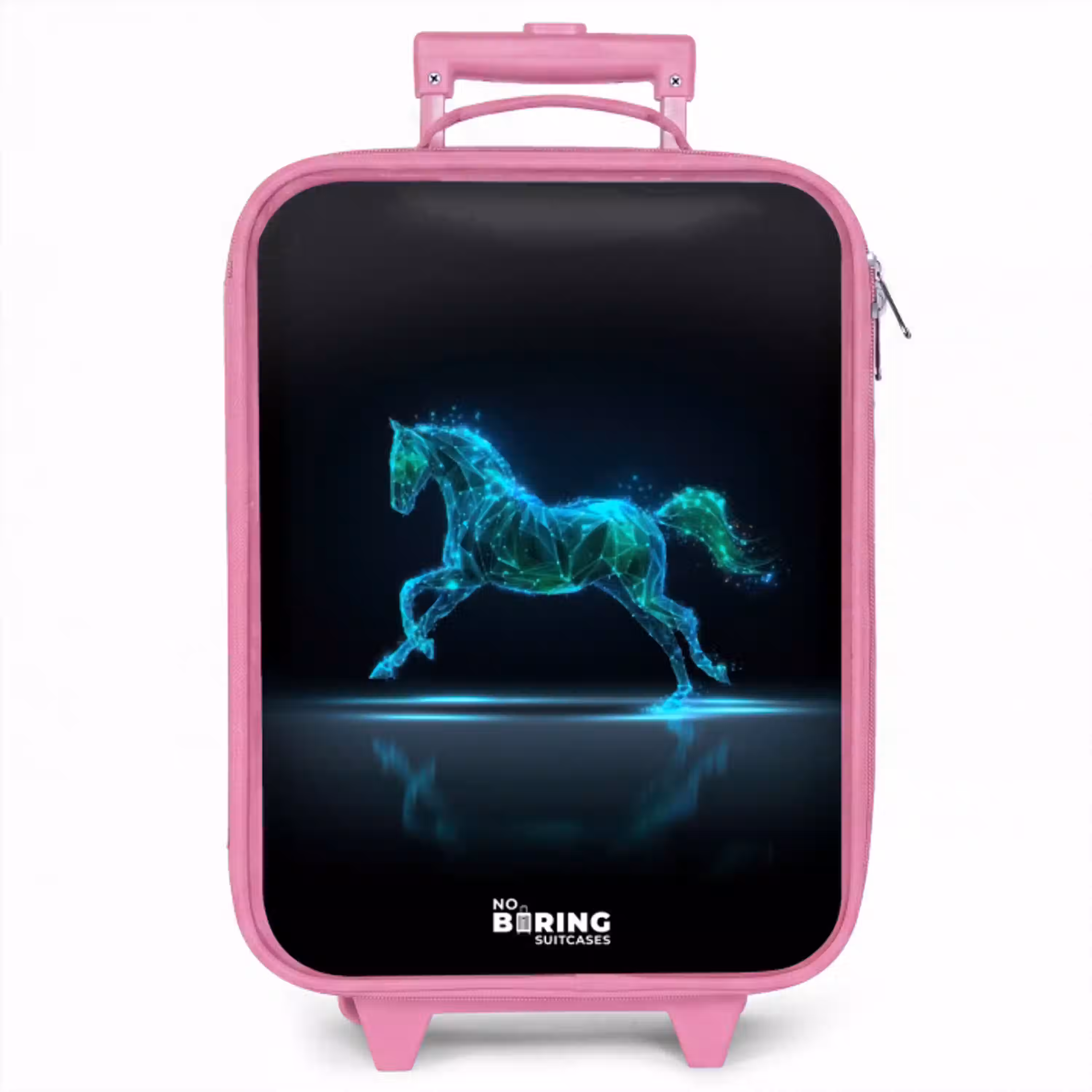 Futuristisch galopperend paard Kinderkoffer - Roze klein -zzz_website3d