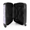 Lichtpaarse achtergrond met witte stippen NBS - Handbagage koffer - Kinderen Unisex middel -binnenkant