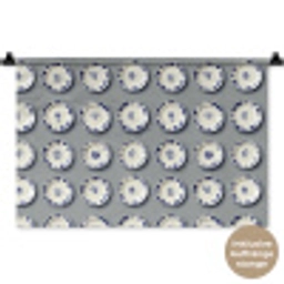 Borden - Bloemen - Blauw - Wit Wandkleed katoen klein 269 -t3d_DE