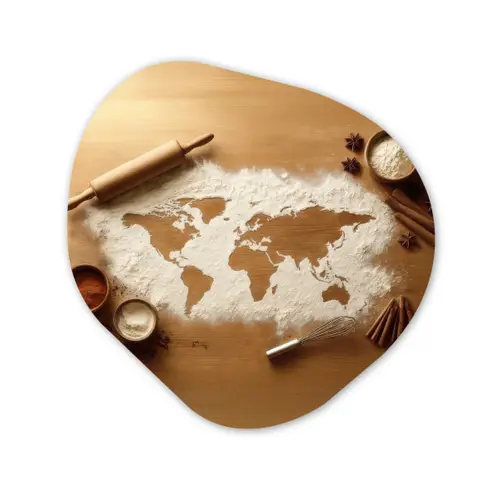 Hout - Wereldkaart - Bakken - Keuken Wandcirkel Organisch Plexiglas middel -3d