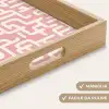 Doolhofpatroon - Roze - Wit - Abstract Dienblad Rechthoek middel 911 -USP_HandgreepIT