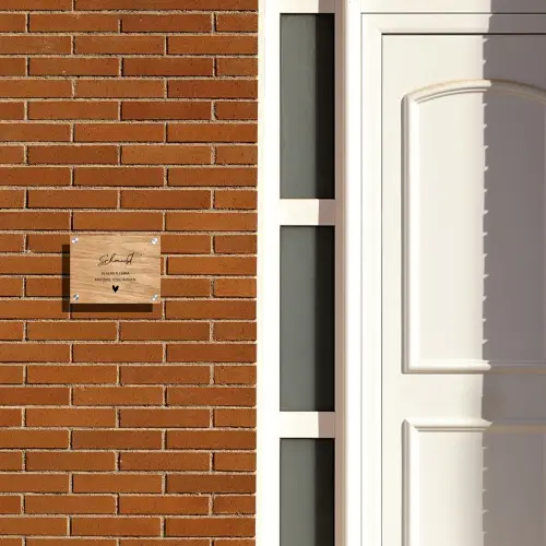 Licht hout - Sierlijk Naambord Rechthoek middel -sfeer3-rechthoek-S