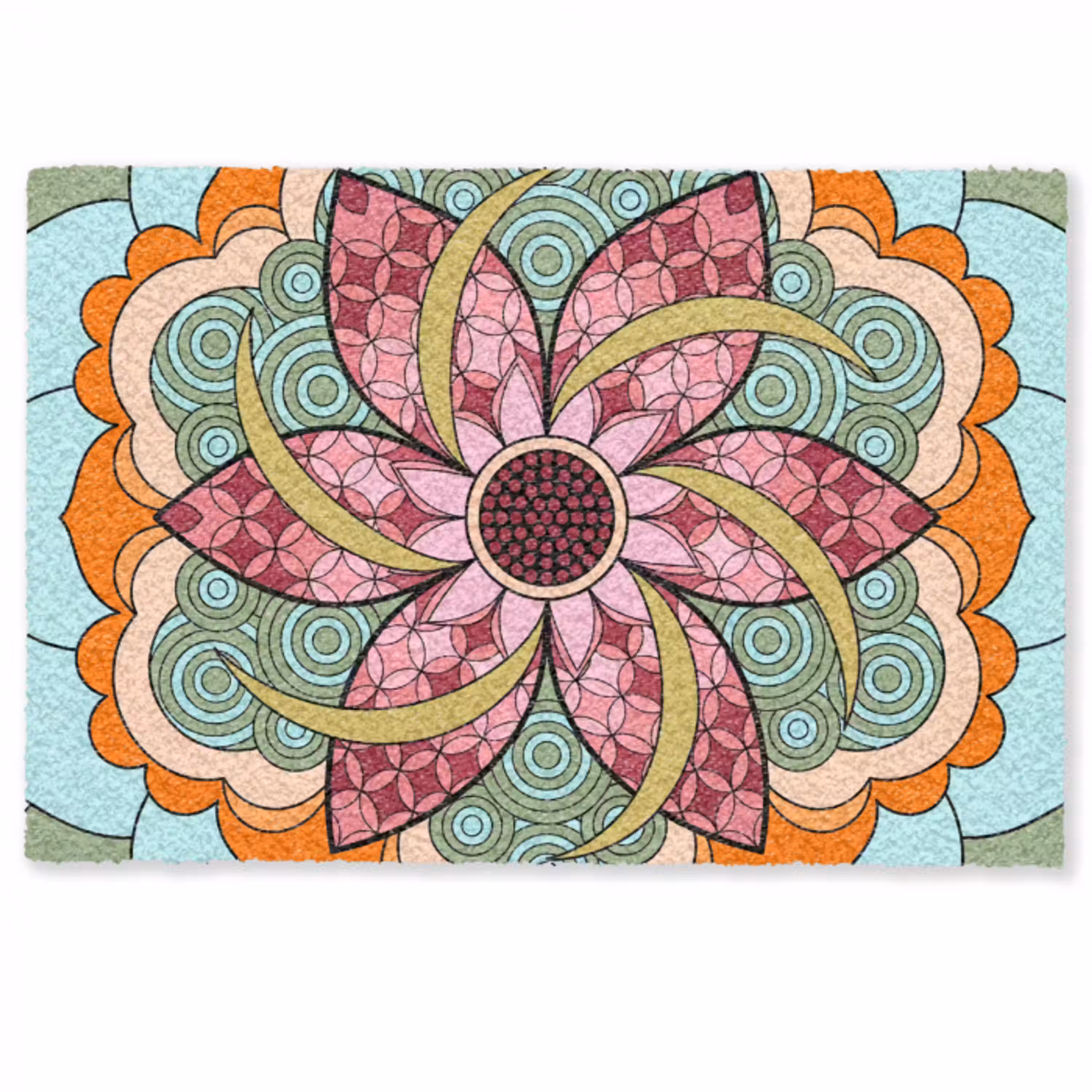 Mandala - Geometrisch - Kunst - Decoratief - Kleurrijk Deurmat klein -zkaufland3d