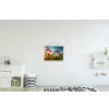 Klaprozen - Toscane - Zon - Rood - Blauw textielposter latten blank klein -kinderkamer