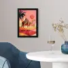 Kameel - Pyramides - Rode zon fotolijst zwart zonder passe partout klein -sfeer4