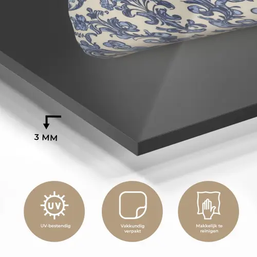 Taco - Vlees - Salade - Delftsblauw - Motief plexiglas 5mm klein -sfeer2