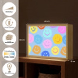 Smileys - Kleurrijk - Grappig Light Box met batterij (Wandlamp) middel -USP_websiteoverzichtDE