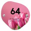 Roze tulpen - Modern Naambord Organisch middel -3d