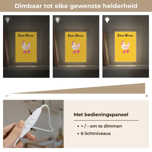 Kip - Rolschaatsen - Geel Light Box met kabel (Kinderlampje) klein -USP_dimbaarNL