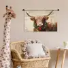 Kerst - Schotse Hooglander - Bruin - Krans Wandkleed katoen klein -wsfeer5_kind