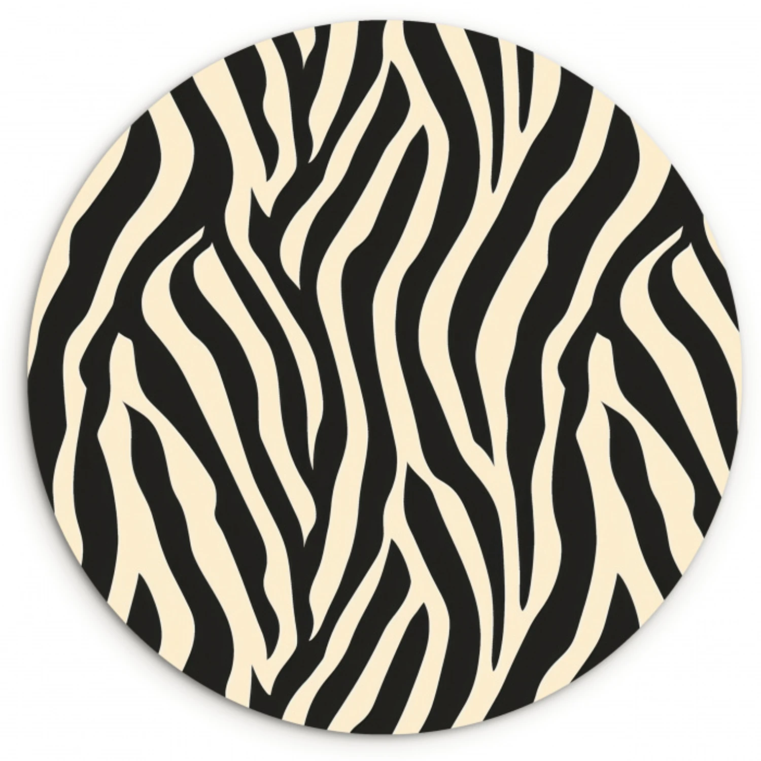 Zebra - Print - Klassiek - Zwart Wandcirkel kunststof plaat 5mm dik klein 188 -3d