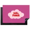 Girl power - Wolk - Roze Inductie beschermer vinyl 3mm klein -3d