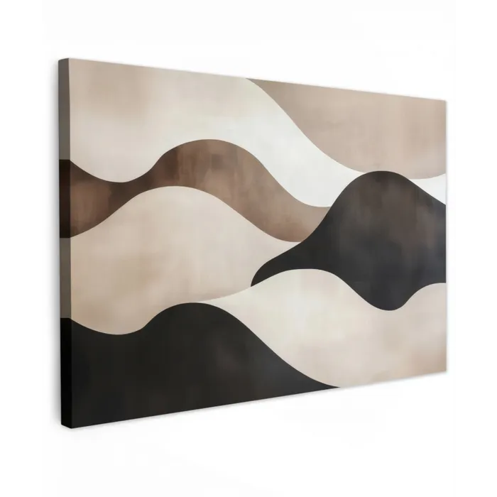 Golven - Abstract - Beige canvas 2cm klein -z3d