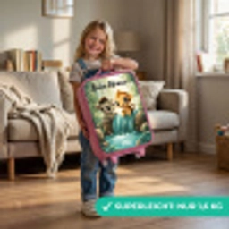Zebra - Aapje - Waterval - Rotsen Kinderkoffer - Roze klein -sfeer2_DE