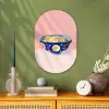 Noodles - Kom - Blauw - Illustratie Wandcirkel Ovaal Forex klein -sfeer2
