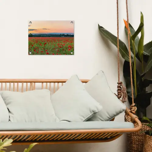 Klaprozen - Landschap - Rood - Bloemen tuinposter los doek klein -sfeer7