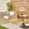 Wereldkaart - Realistisch - Beige tuinposter los doek klein -sfeer4