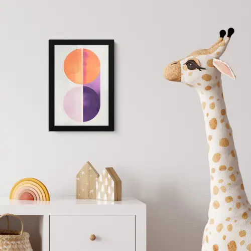 Cirkels - Abstract - Paars fotolijst zwart zonder passe partout klein -usfeer4_kinderkamer