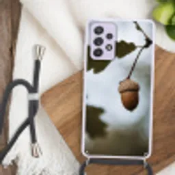 Eikel - Eikenblad - Bos - Herfst - Natuur Hoesje Samsung Galaxy A52 5G met koord klein -sfeer4