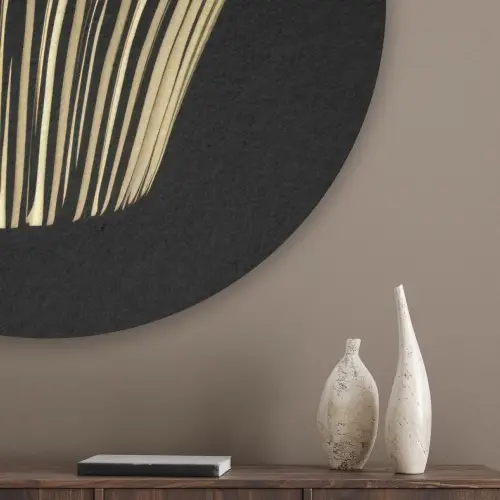 Cupcake - Eten - Goud - Zwart Akoestische PET Vilt - Rond klein -sfeer5_closeup