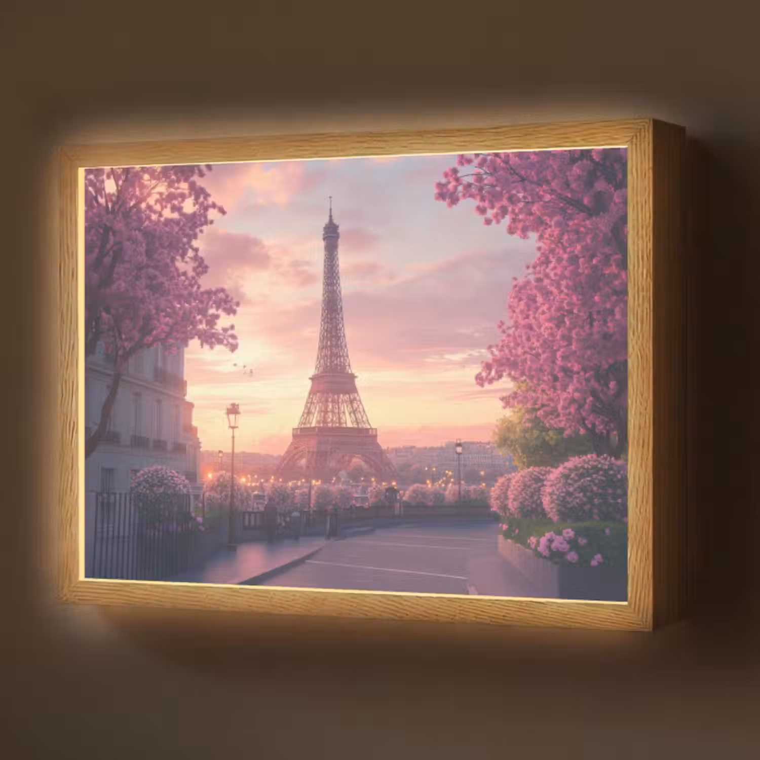 Lightbox - Wandlamp - Eiffeltoren - Parijs - Roze