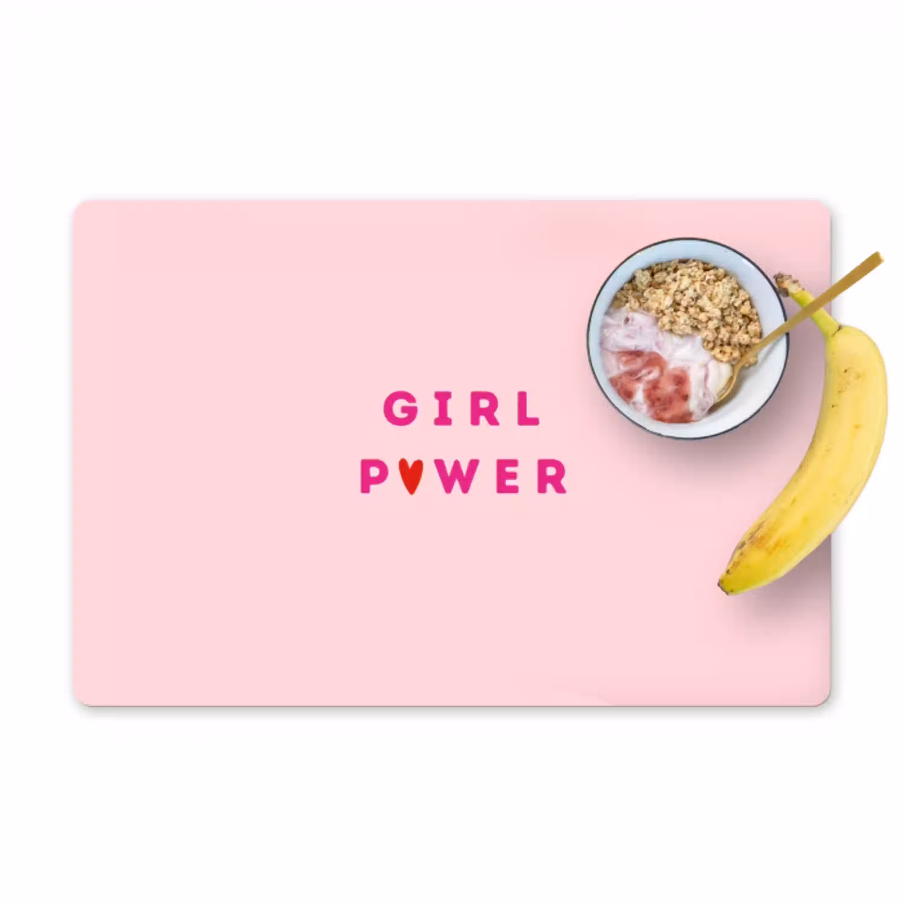 Girl power - Roze - Hartje Placemat vinyl groot -zzzproduct_Kitchenyeah-website