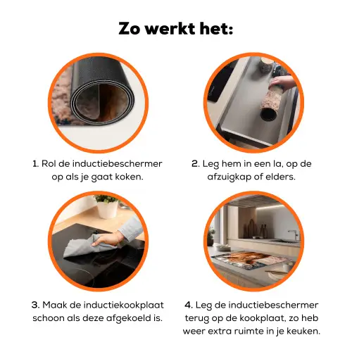 Koe- Schotse hooglander - Hoorns - Bruin - Landschap Inductie beschermer vinyl 3mm klein -zzzzzzz-td-werking