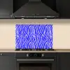 Zebra - Blauw - Paars - Pastel keuken achterwand spatscherm klein 900 -sfeer1