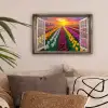 Doorkijk - Bloemen - Tulpen - Kleurrijk - Zonsondergang canvas 2cm klein -sfeer1