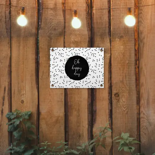 Quotes - Tekst - Oh happy day - Geluk tuinposter los doek klein -sfeer1