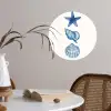 Zeester - Schelpen - Blauw Wandcirkel behangsticker klein -sfeer3