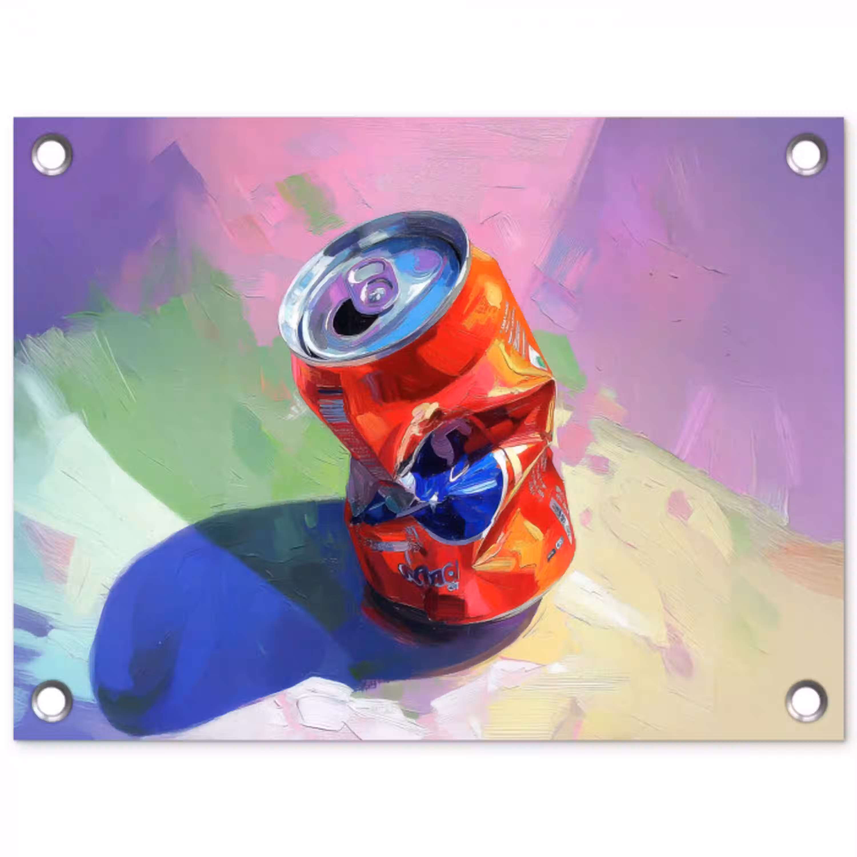 Frisdrank - Blik - Paars tuinposter los doek klein -3d