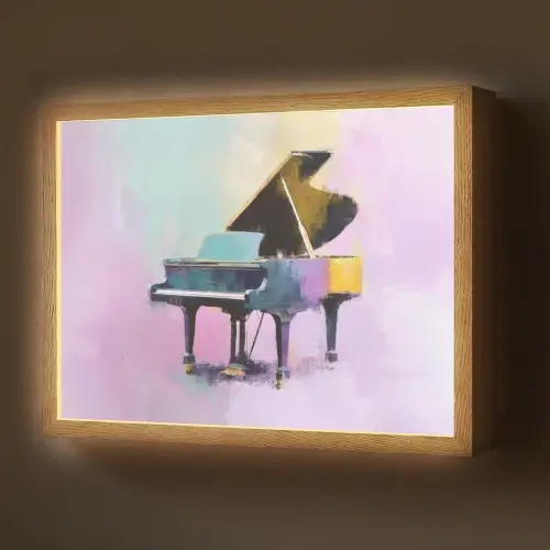 Piano - Pastel - Elegant - Dromerig Light Box met batterij (Wandlamp) middel -z3d_website