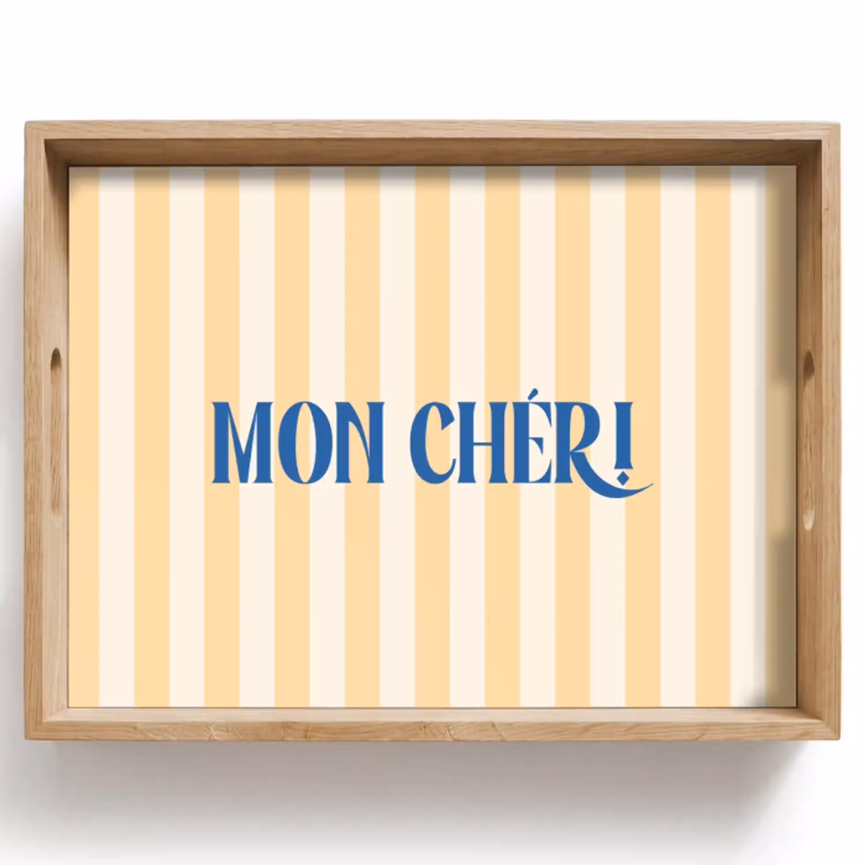 Blauw - Geel - Strepen - Mon Chéri Dienblad Rechthoek middel -z3d_shopping